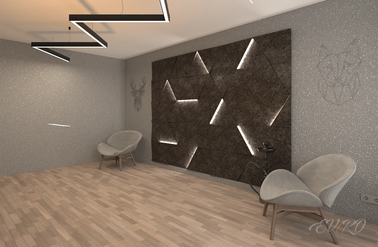 Световая гипсовая 3D панель EViRO СВ 17 (Delta)