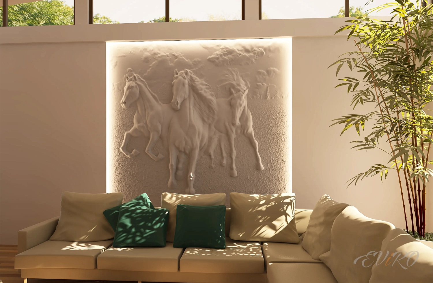 Гипсовый 3D барельеф EViRO Horse