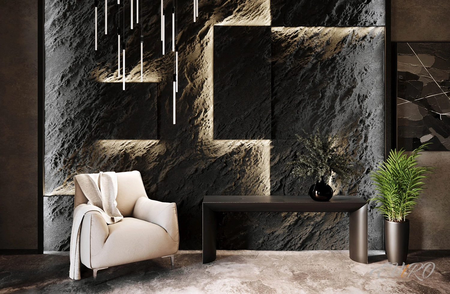 Гипсовая 3D панель EViRO Stone Slab LED