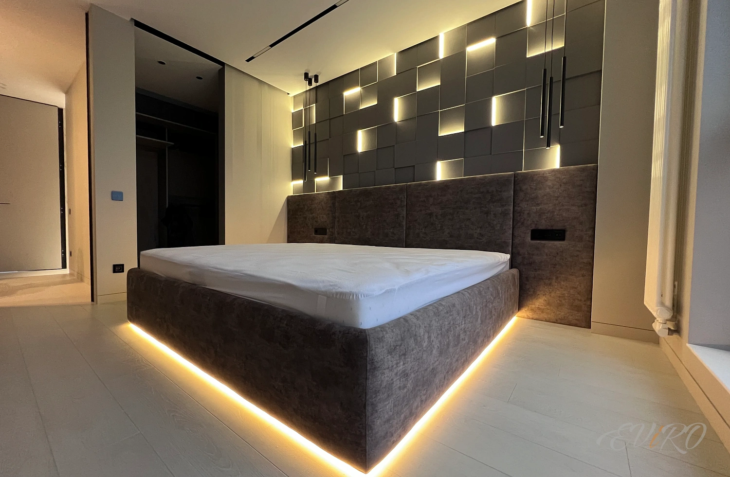 Световая гипсовая 3D панель EViRO Световые квадраты