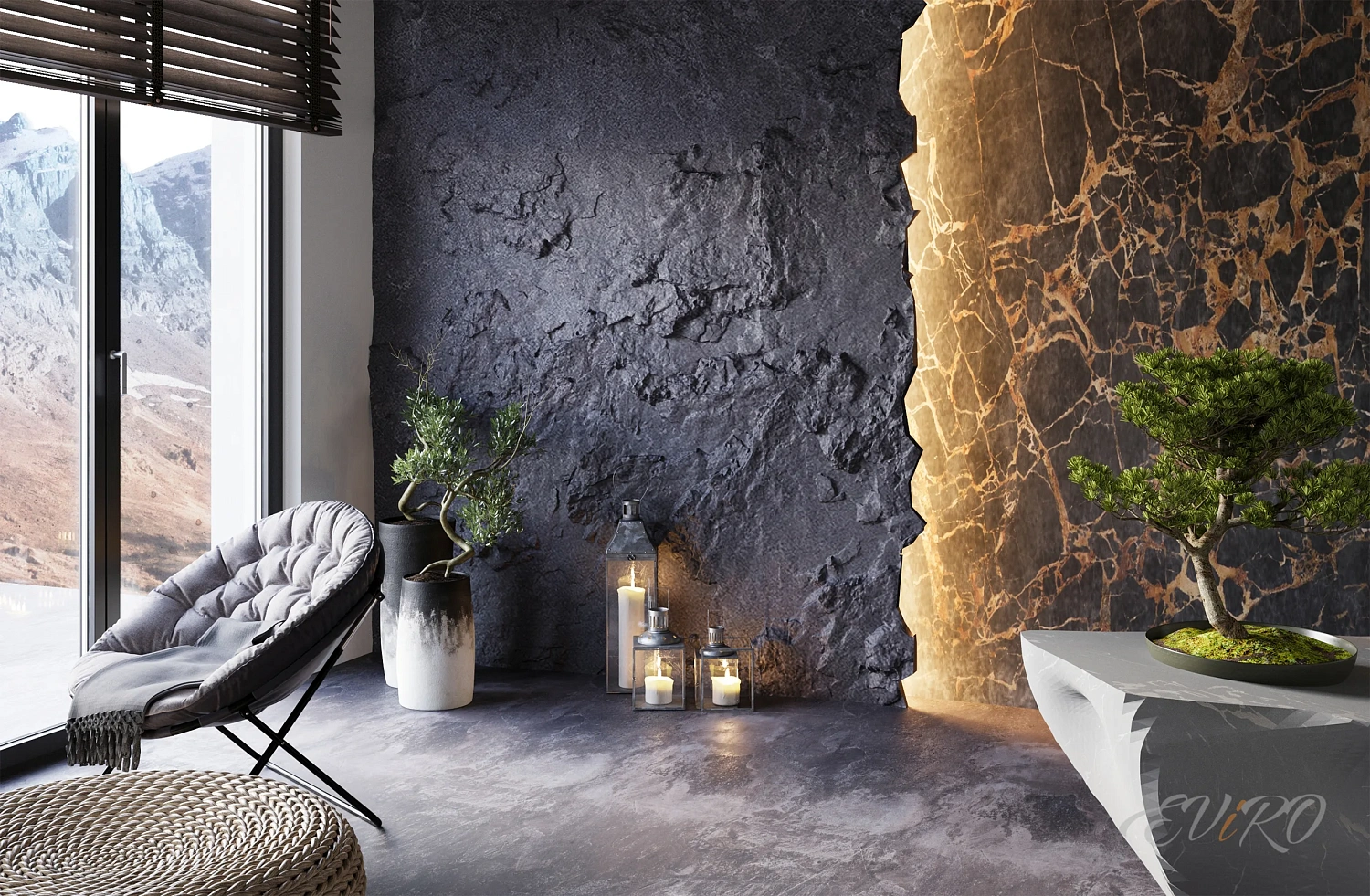 Подсветка скалы EViRO Fire Lava Corner