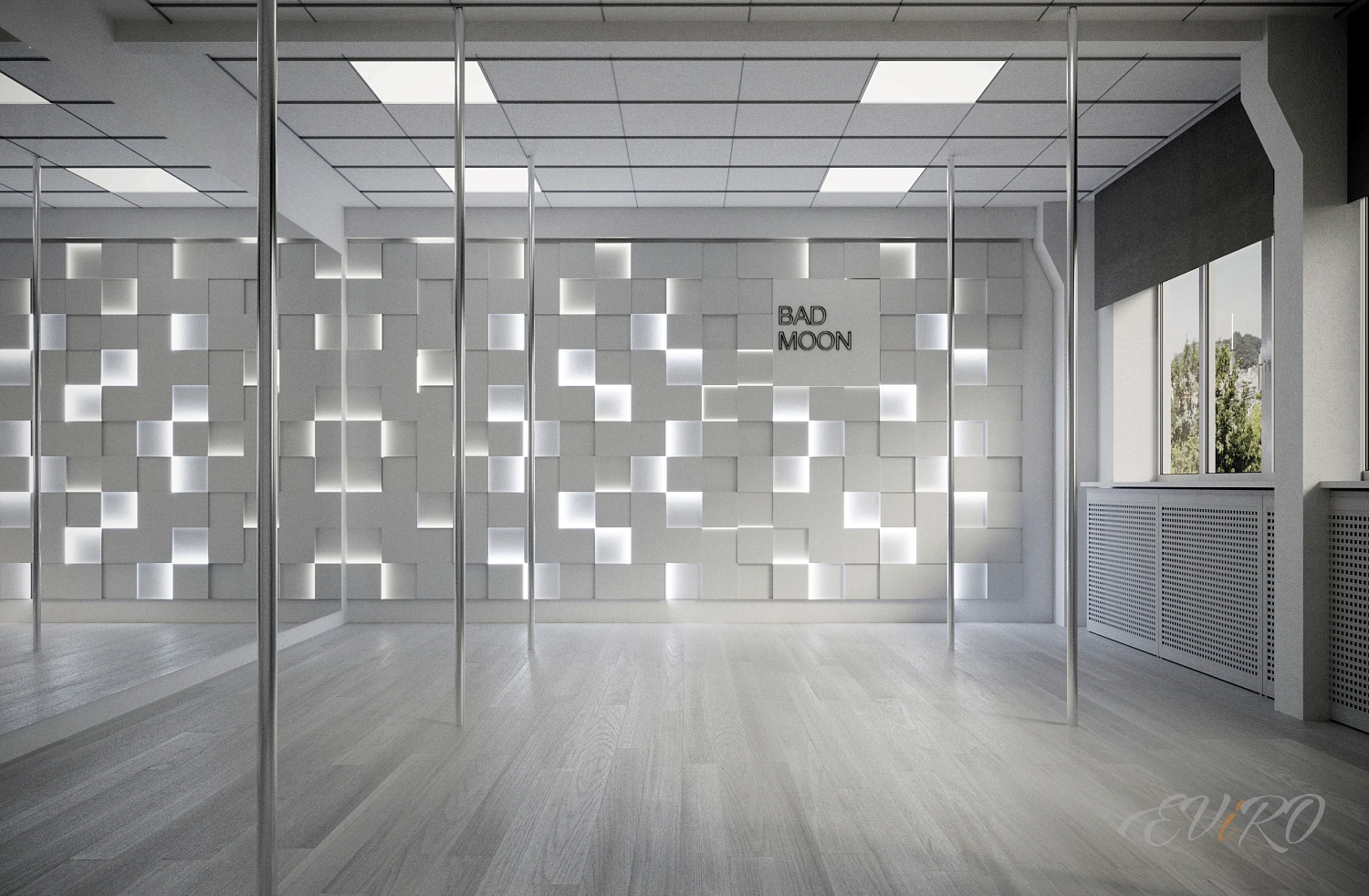 Световая гипсовая 3D панель EViRO Световые квадраты