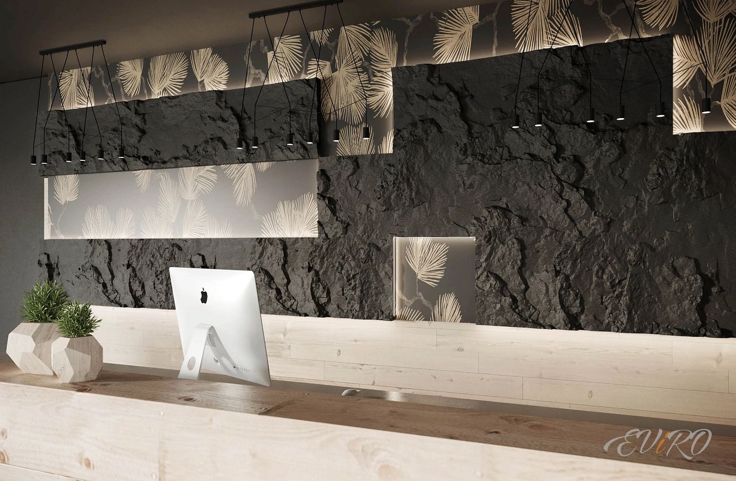 Гипсовая 3D панель EViRO Rock Slabe LED