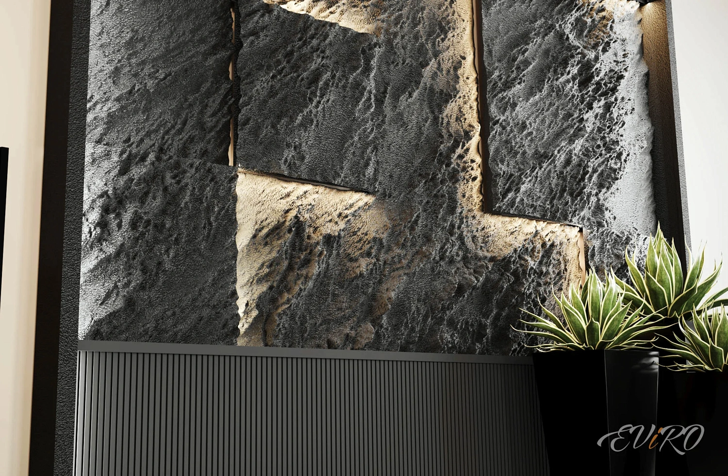 Гипсовая 3D панель EViRO Stone Slab LED