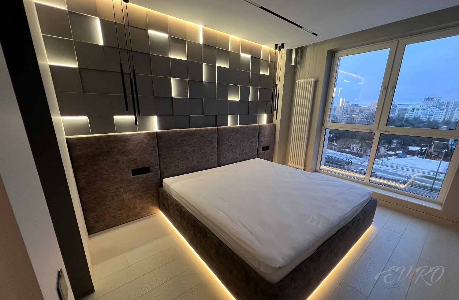 Световая гипсовая 3D панель EViRO Световые квадраты