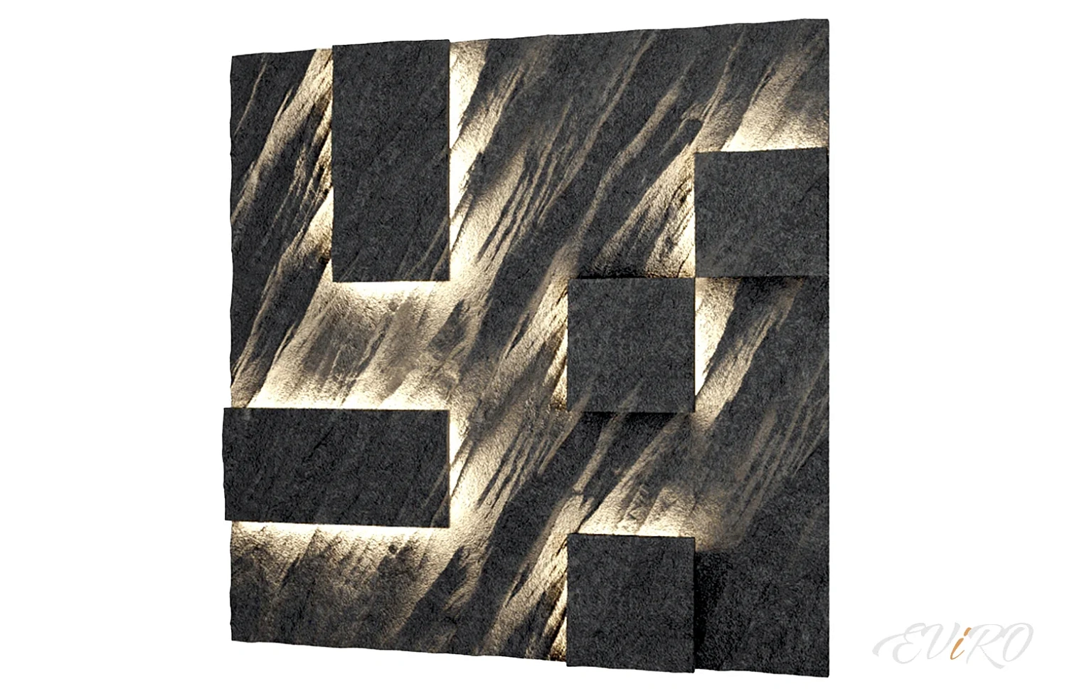 Гипсовая 3D панель EViRO Line Rock LED